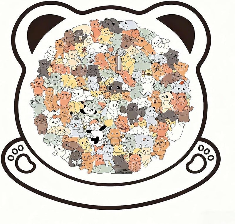 لغز خشبي على شكل دب هدية حيوانية فريدة لعشاق الكلاب ديكور للمنزل - Image 1